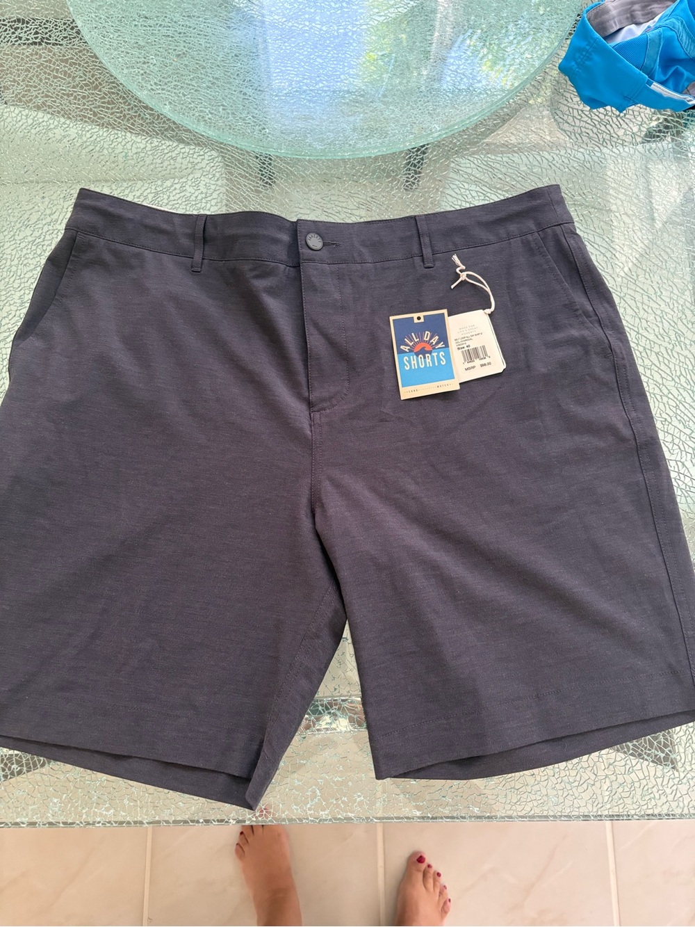Men's Flat Front charcoal All Day 40 regular Shorts